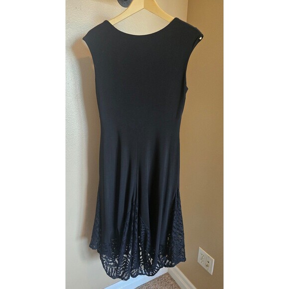 Joseph Ribkoff black mid length dress with lace bottom. Size 8 - Picture 3 of 9
